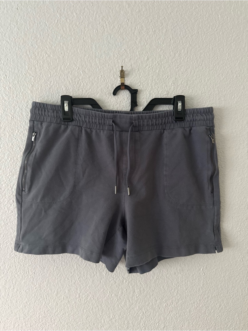 Grey athletic Knit Moto Shorts